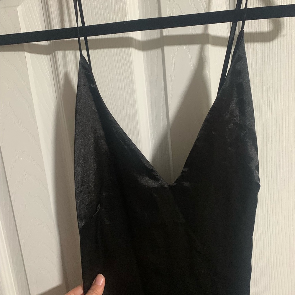 Honey Bum Long Black Slip Dress